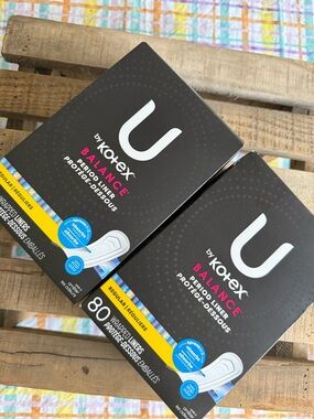 U by Kotex Balance Period Liners - 2 boxes 80 each.